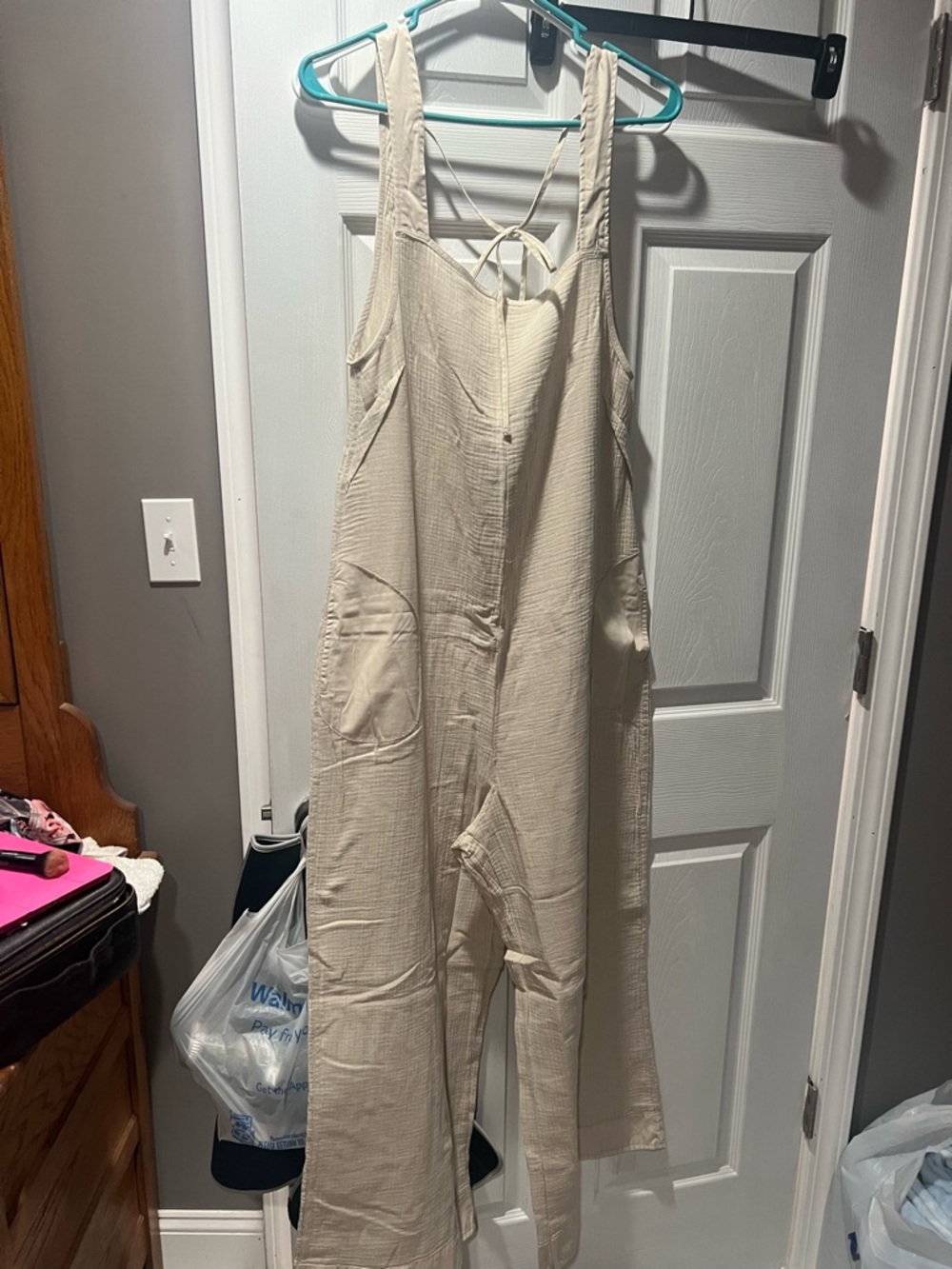 Zenana Outfitters Cream Wide-Leg Jumpsuit